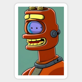 Smiling retro robot Sticker